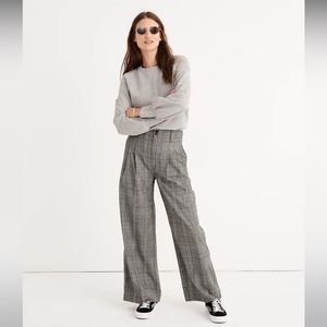 Madewell Pleated Wide-Leg Pants in Plaid